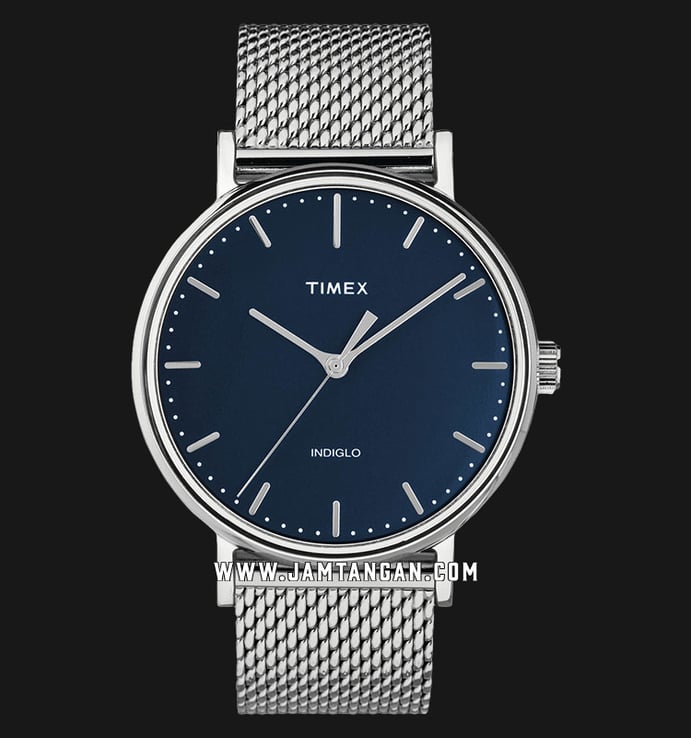 Timex Fairfield TW2T37500 INDIGLO Blue Dial Stainless Steel Strap