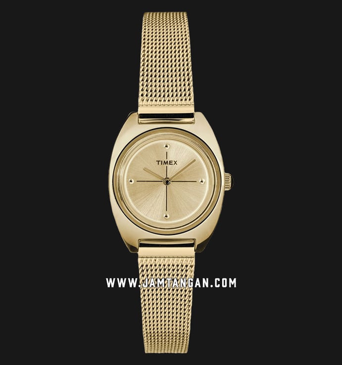 Timex TW2T37600 Milano Petite Gold Dial Gold Stainless Steel Strap