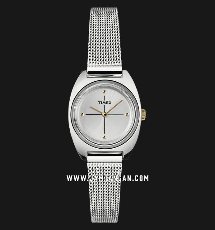 Timex TW2T37700 Milano Petite Silver Dial Stainless Steel Strap