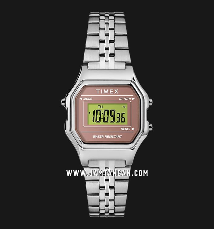 Timex TW2T48500 Digital Mini Dial Stainless Steel Strap