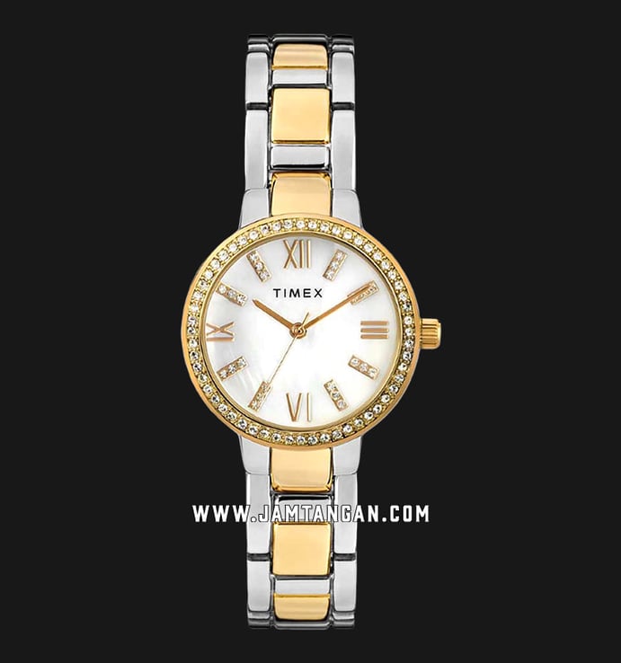 Timex Classic TW2T58800 Mother of Pearl Dial Dual Tone Stainless Steel Strap