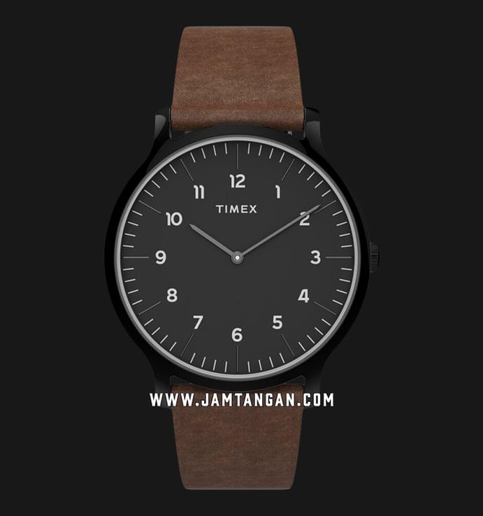 Timex Norway TW2T66400 Black Dial Brown Leather Strap