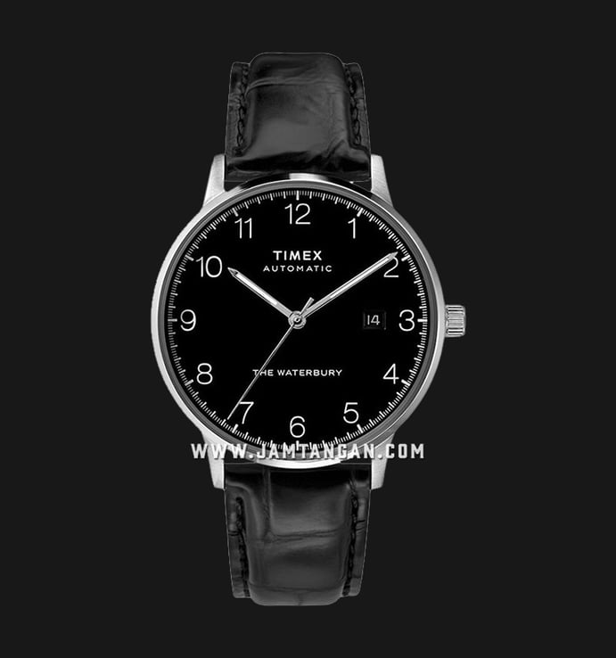 Timex Waterbury TW2T70000 Automatic Men Black Dial Black Leather Strap