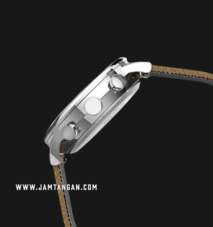 Timex Waterbury TW2T71200 Chronograph Men Silver Grey Dial Tan Leather Strap