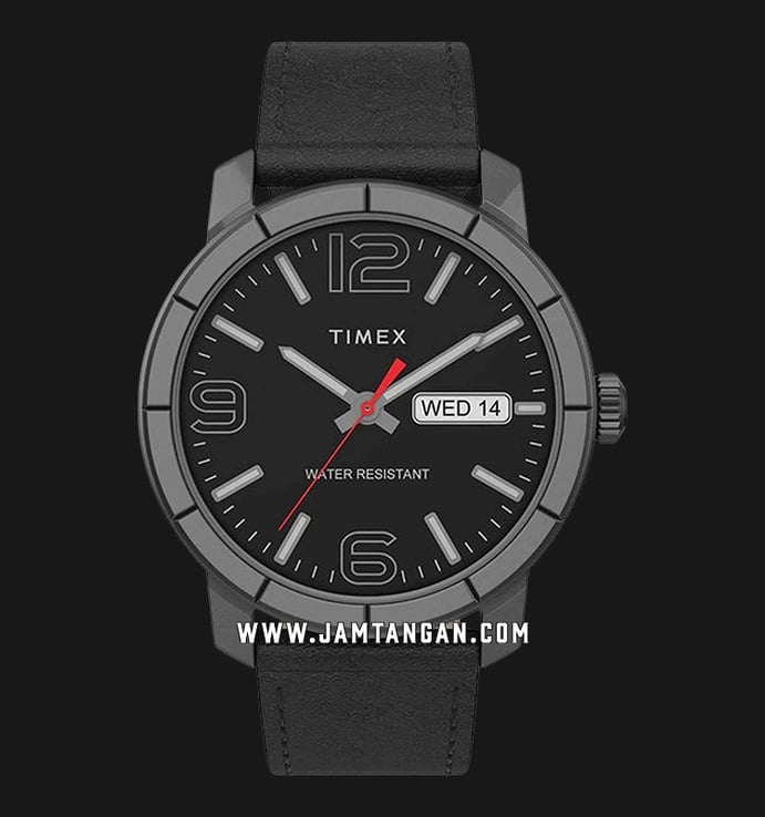 Timex Mod TW2T72600 Men Black Dial Black Leather Strap