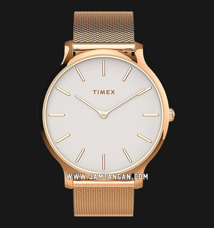 Timex Transcend TW2T73900 Light Pink Dial Rose Gold Stainless Steel Strap