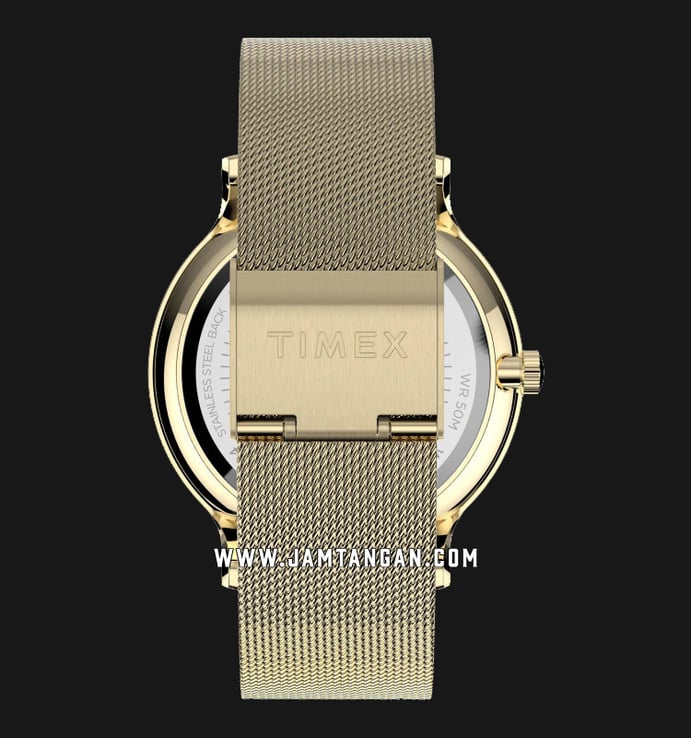 Timex Transcend TW2T74600 Ladies Silver Dial Gold Mesh Strap