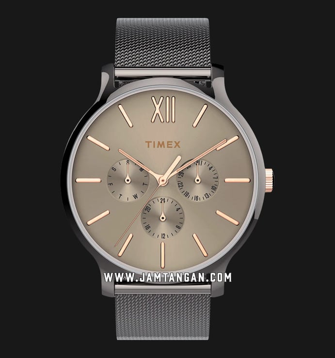 Timex Transcend TW2T74700 Taupe Dial Stainless Steel Strap