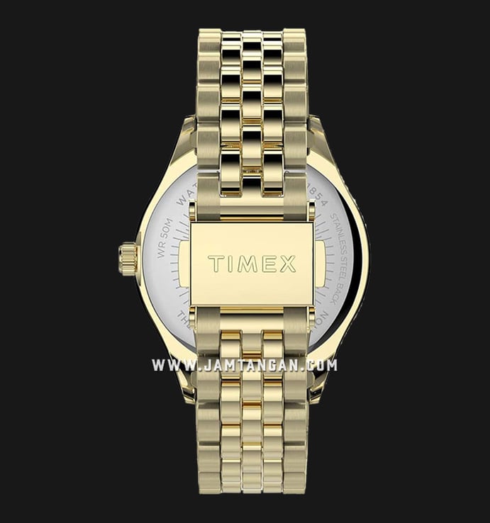 Timex Waterbury TW2T87100 Ladies Brown Dial Gold Stainless Steel Strap