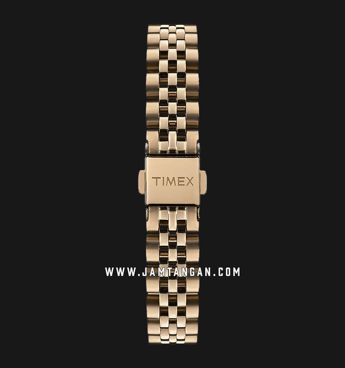 Timex Model 23 TW2T88700 Ladies Black Texture Dial Gold Stainless Steel Strap