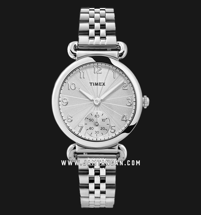 Timex Model 23 TW2T88800 Ladies Silver Texture Dial Stainless Steel Strap