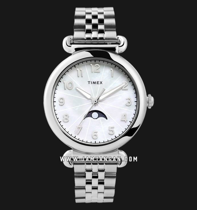 Timex Model 23 TW2T89700 Ladies Mother Of Pearl Dial Stainless Steel Strap