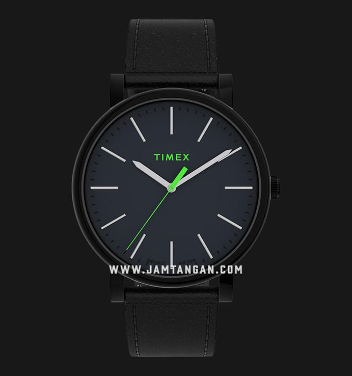 Timex Originals TW2U05700 Black Dial Black Leather Strap