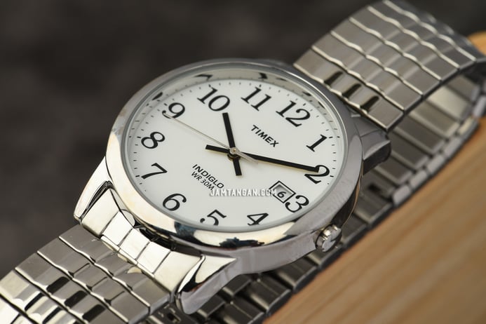 Timex Easy Reader TW2U09000 Indiglo White Dial Stainless Steel Strap