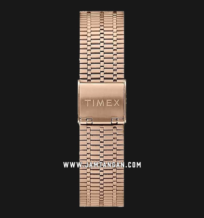 Timex Q TW2U61500 Reissue Black Dial Rose Gold Stainless Steel Strap