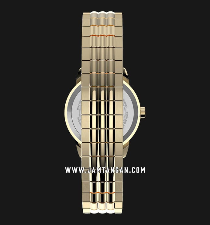 Timex Easy Reader TW2V06000 Indiglo White Dial Gold Stainless Steel Expansion Strap