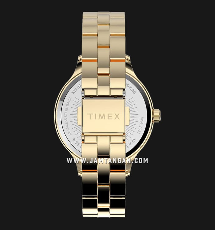  Timex Peyton TW2V06200 Ladies Dark Grey Dial Gold Stainless Steel Strap