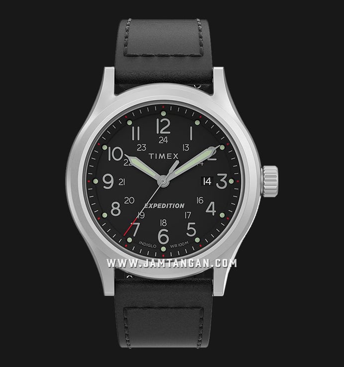 Timex Expedition TW2V07400 North Sierra Black Dial Black Leather Strap