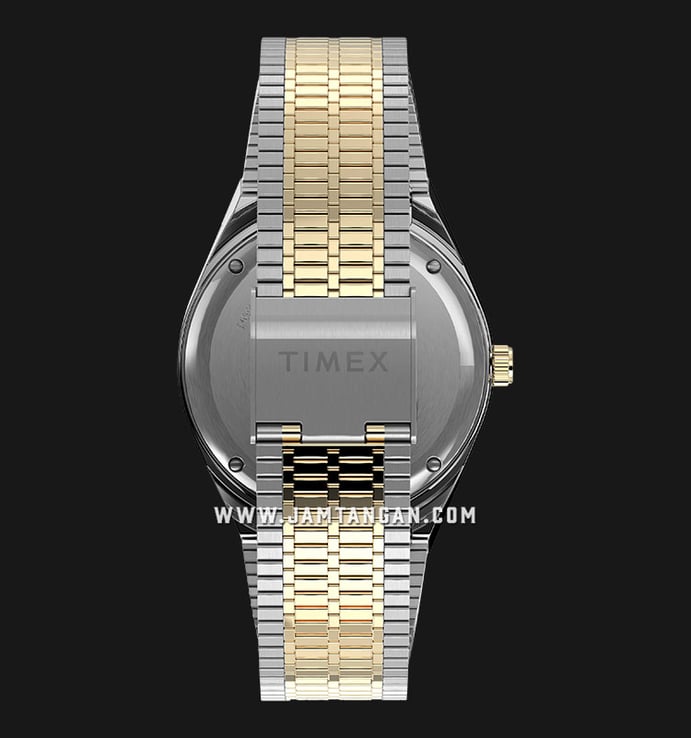 Timex Q Reissue TW2V18500 Black Dial Dual Tone Stainless Steel Strap