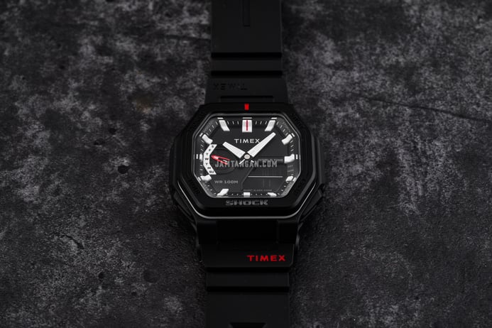 Timex Command TW2V35600 Encounter Digital Analog Black Dial Black Resin Strap