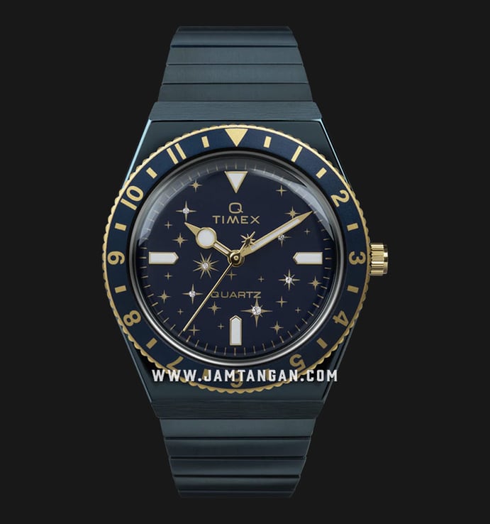 Timex Q TW2V53500 Celestial Blue Dial Blue Stainless Steel Strap