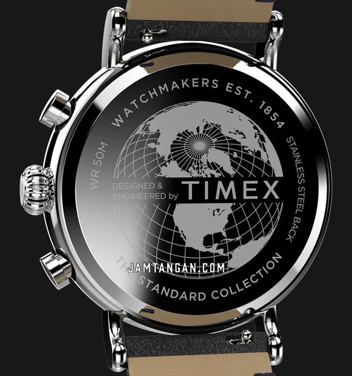 Timex Standart Chronograph TW2V71100 Dual Tone Dial Black Leather Strap