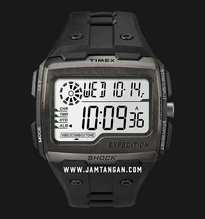 Timex Expedition Shock TW4B02500 Indiglo Digital Dial Black Resin Strap