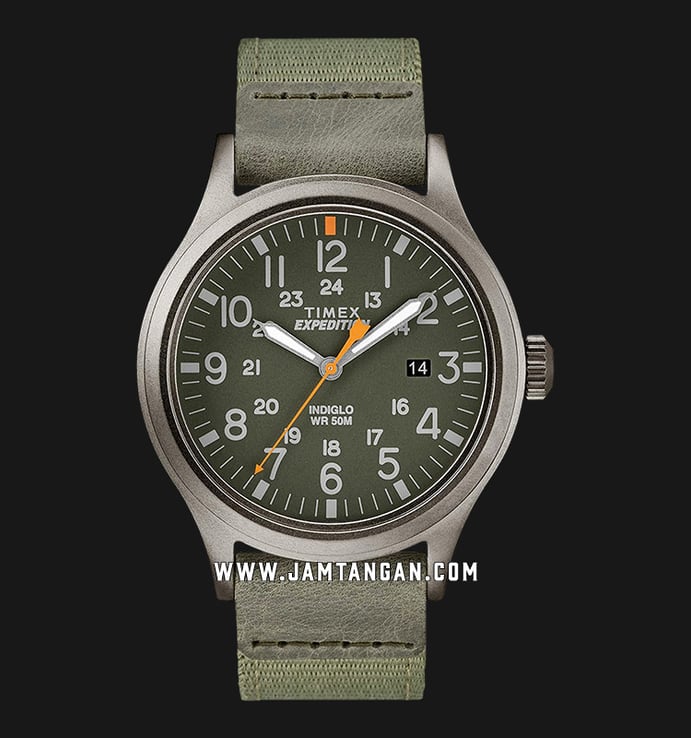Timex Expedition Scout TW4B14000 Indiglo Green Dial Green Fabric Strap