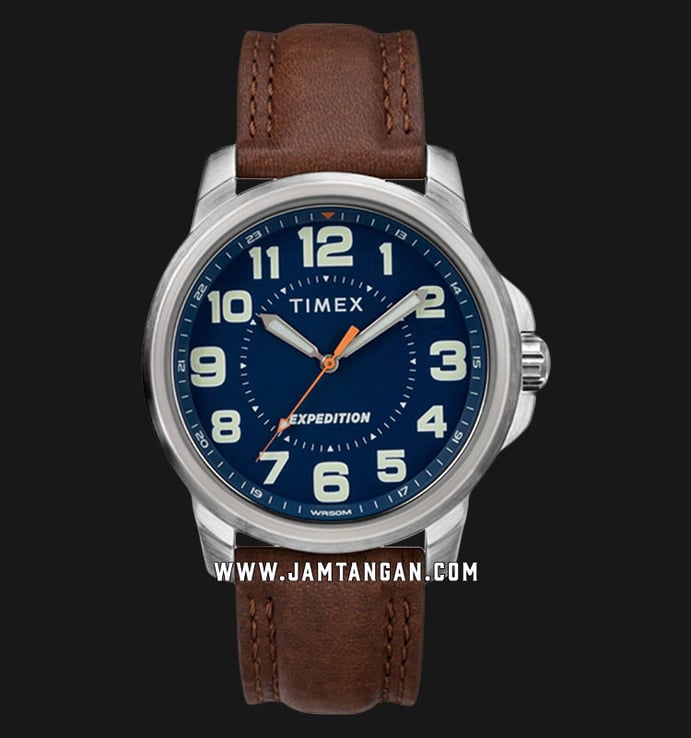  Timex Expedition TW4B16000 Men Blue Dial Brown Leather Strap