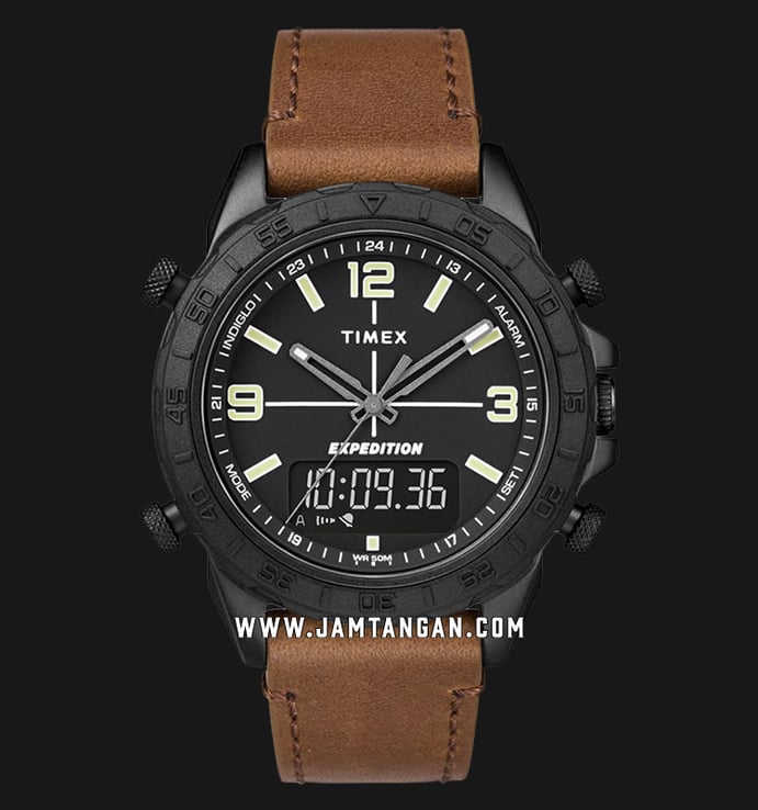  Timex Expedition TW4B17400 Men Digital Analog Dial Brown Leather Strap