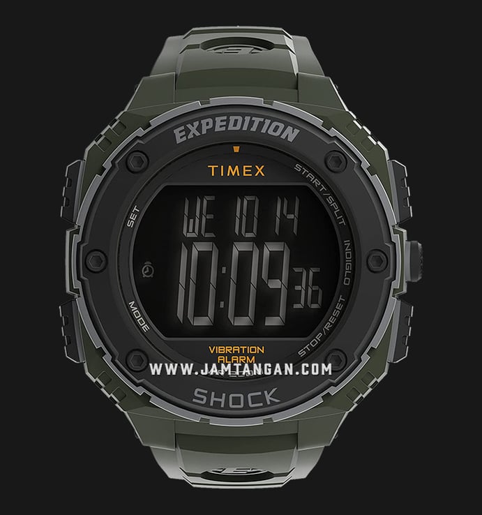 Timex Expedition TW4B24100 Shock XL Indiglo Digital Dial Green Resin Strap