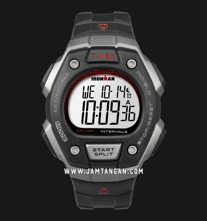 Timex Ironman TW5K85900 Indiglo Digital Dial Black Resin Strap