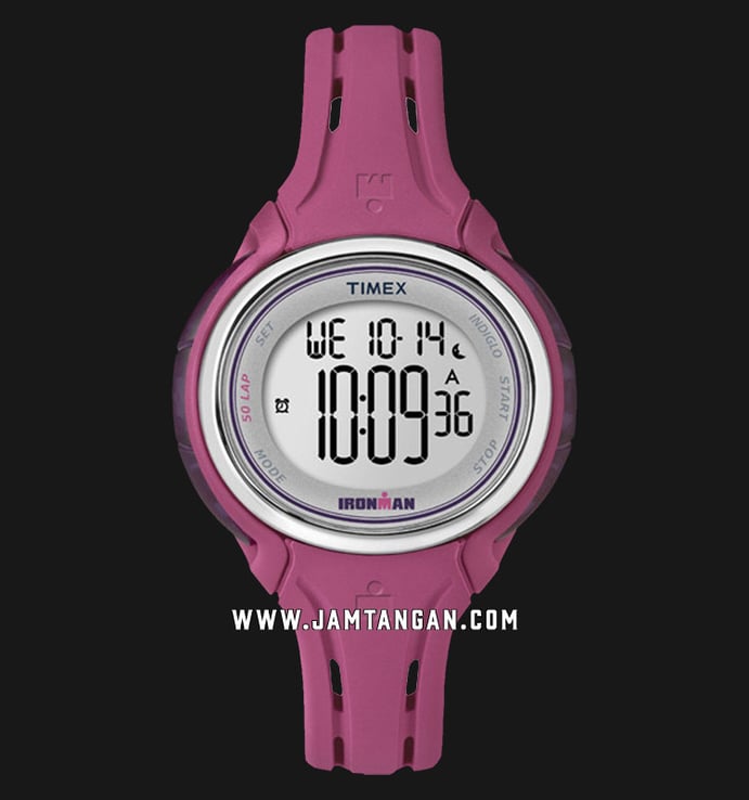 Timex Ironman Sleek TW5K90400 Digital Dial Pink Resin Strap