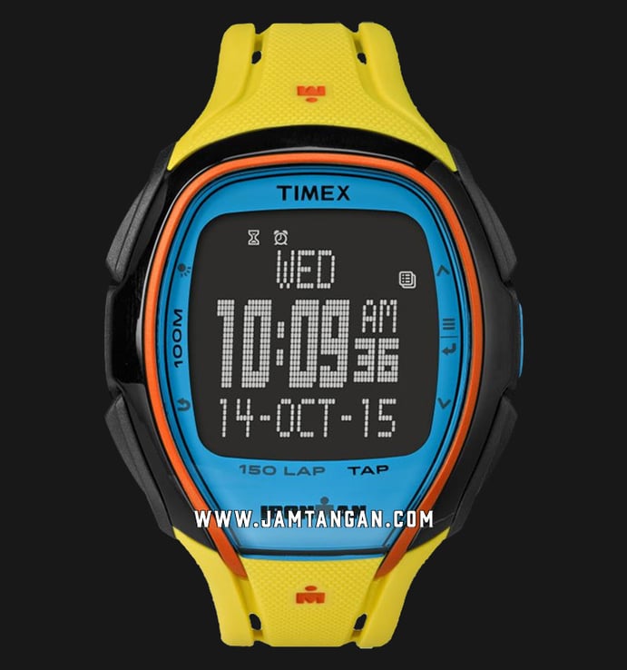 Timex Ironman Sleek TW5M00800 Chronograph Men Digital Dial Yellow Resin Strap