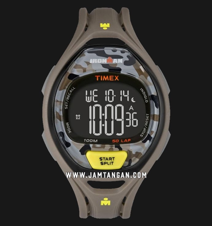 Timex Ironman Sleek TW5M01300 Chronograph Men Digital Dial Brown Resin Strap