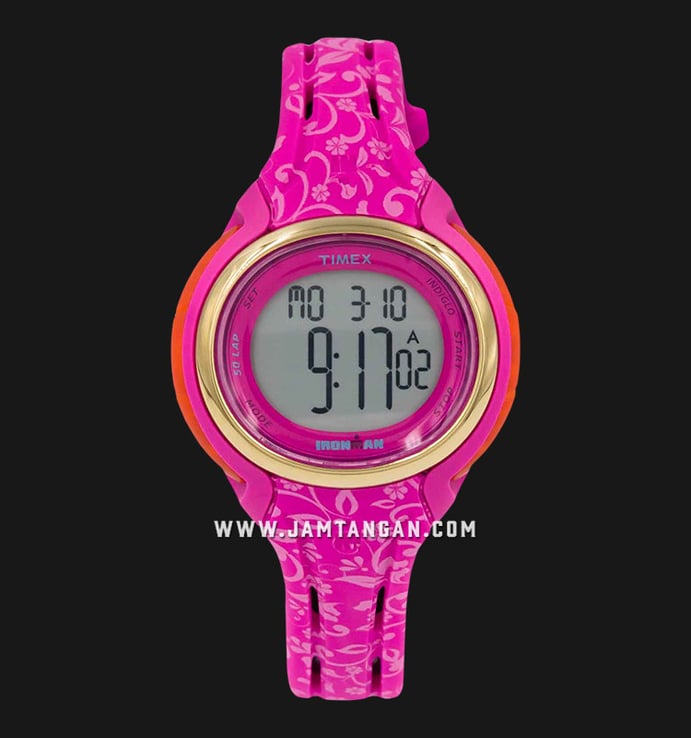 Timex Ironman Sleek TW5M03000 Ladies Digital Dial Pink Floral Resin Strap