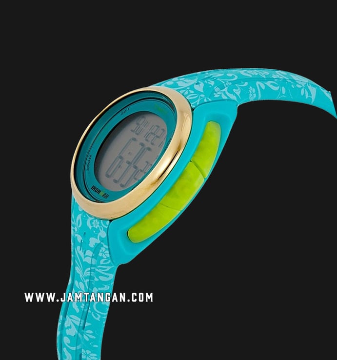 Timex Ironman Sleek TW5M03100 Ladies Digital Dial Blue Floral Resin Strap