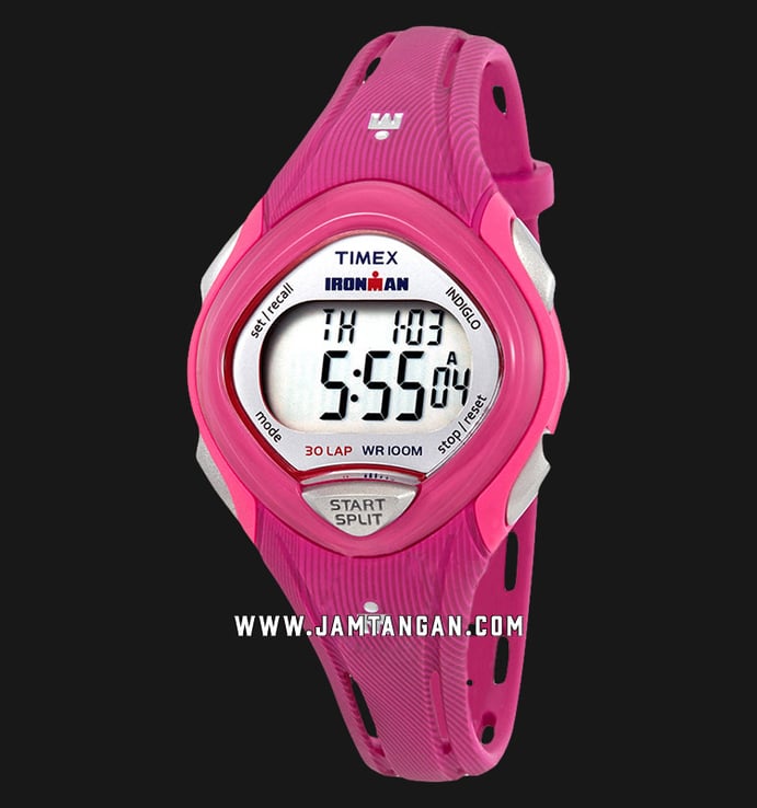 Timex Ironman Sleek TW5M09000 Ladies Digital Dial Pink Resin Strap