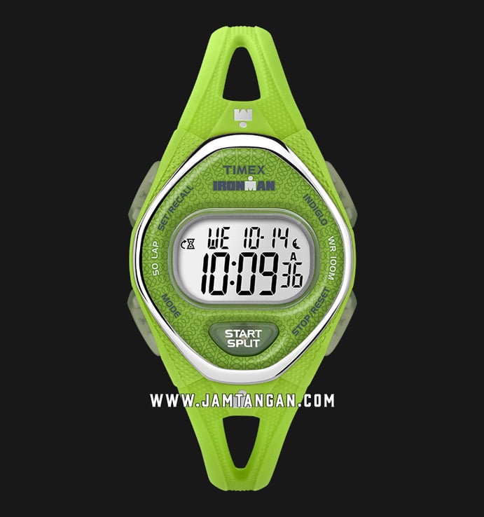 Timex Ironman Sleek TW5M11000 Indiglo Digital Dial Green Resin Strap