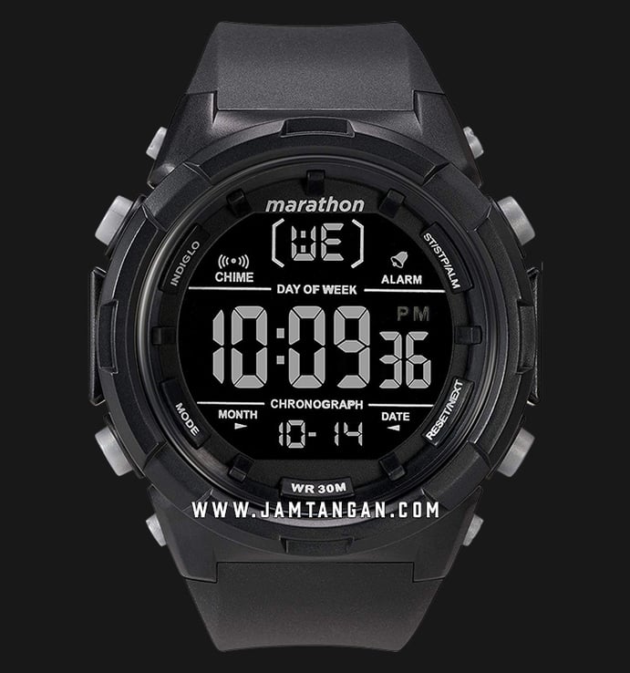 Timex Marathon TW5M22300 Black Digital Analog Dial Black Resin Strap