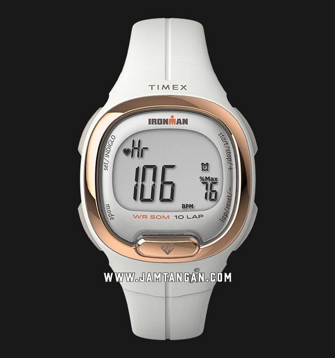 Timex Ironman Transit+ TW5M40400 Indiglo Digital Dial White Resin Strap