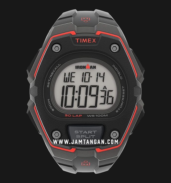 Timex Ironman TW5M46000 Indiglo Digital Dial Black Resin Strap
