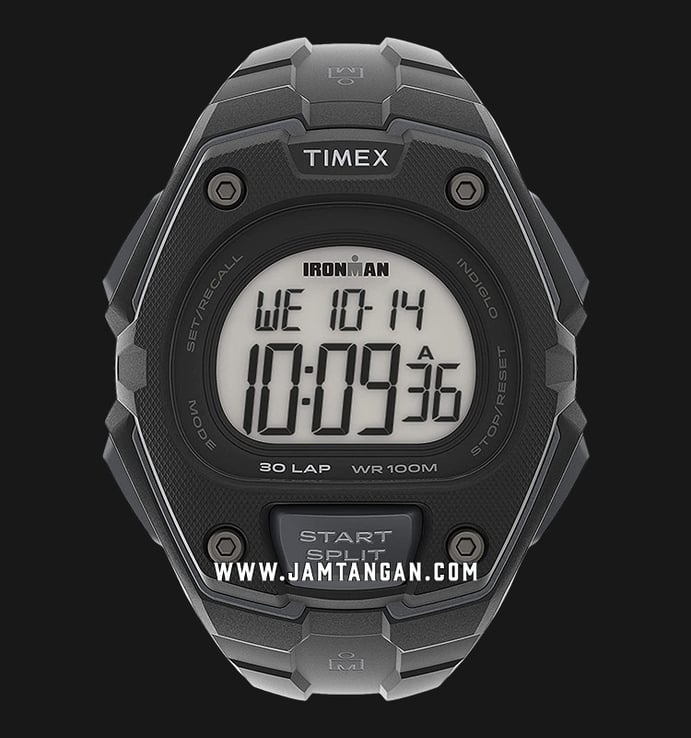 Timex Ironman TW5M46100 Indiglo Digital Dial Black Resin Strap