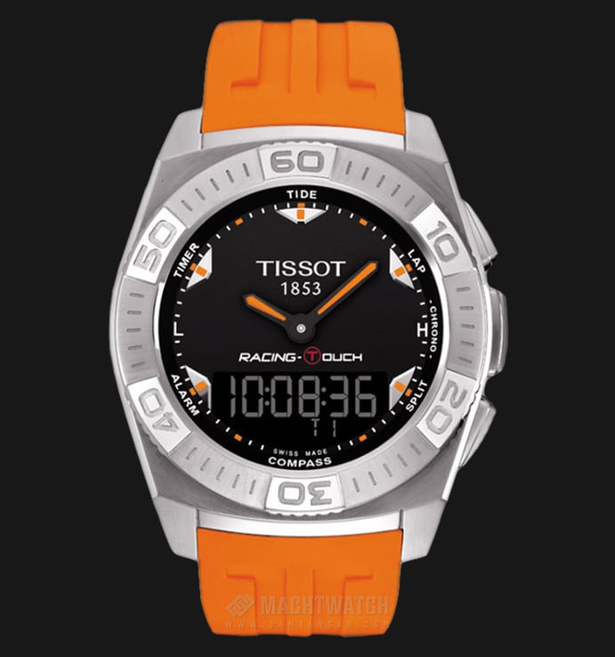 TISSOT Racing Touch T002.520.17.051.01 Chronograph Black Dial Orange Rubber Strap