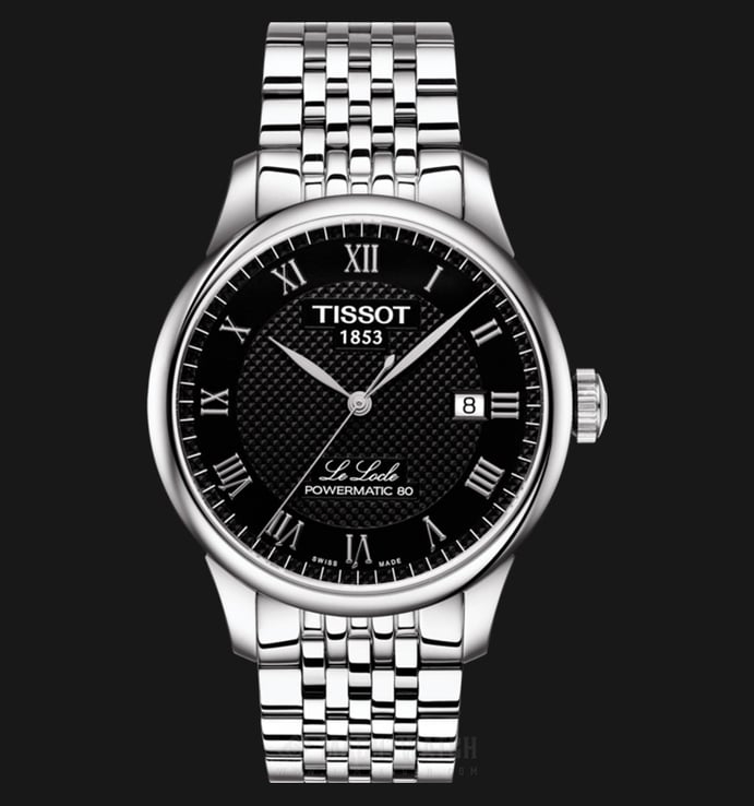 Tissot T-Classic T006.407.11.053.00 Le Locle Powermatic 80 Black Pattern Dial Stainless Steel Strap