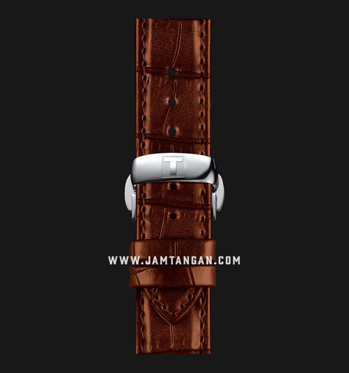 TISSOT T-Classic T006.407.16.033.01 Le Locle Powermatic 80 Silver Dial Brown Synthetic Leather Strap
