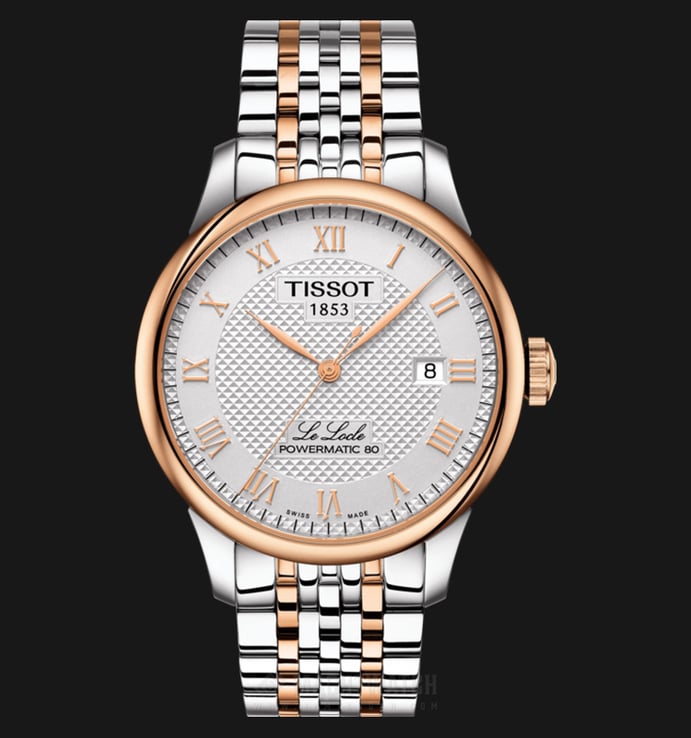 TISSOT T-Classic T006.407.22.033.00 Le Locle Powermatic 80 Silver Pattern Dial Stainless Steel Strap