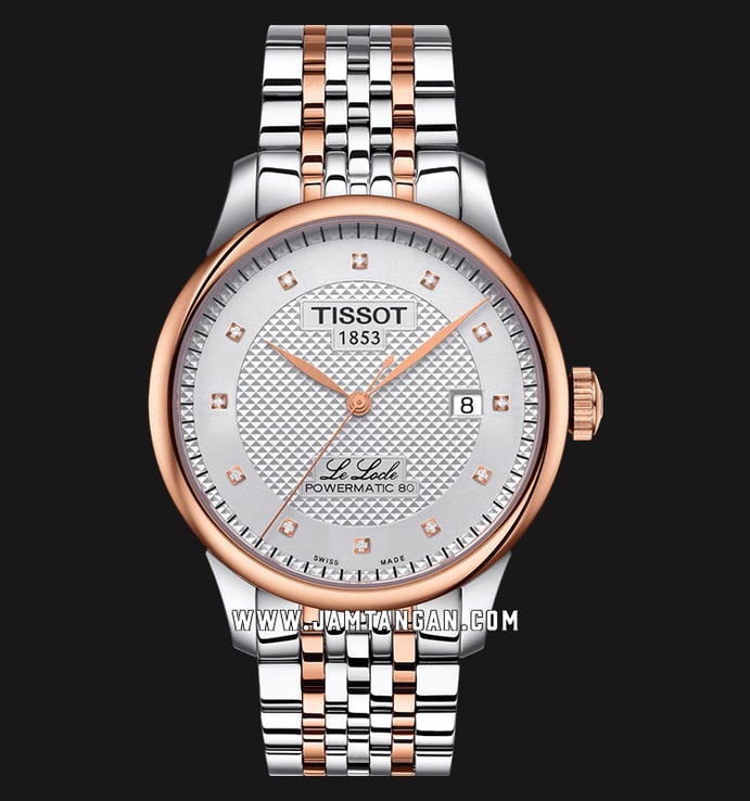 Tissot Le Locle Powermatic 80 T006.407.22.036.01 Men Silver Dial Dual Tone Stainless Steel Strap 