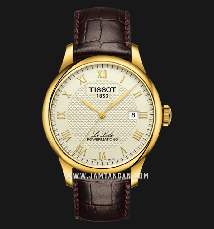 TISSOT Le Locle Powermatic 80 T006.407.36.263.00 Champagne Dial Brown Leather Strap