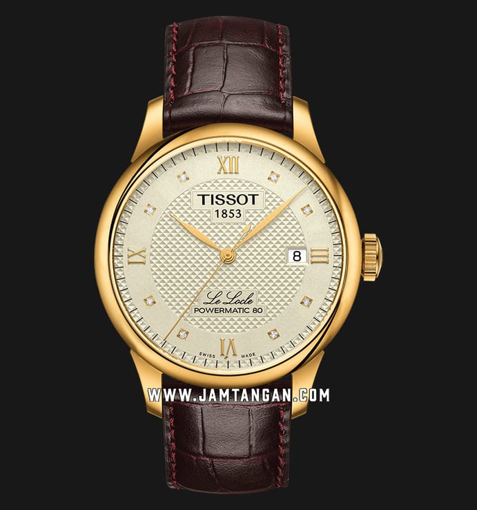 Tissot T-Classic T006.407.36.266.00 Le Locle Powermatic 80 Automatic Ivory Dial Brown Leather Strap